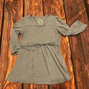 Medium light blue Motherhood Maternity 3/4 sleeves with tie